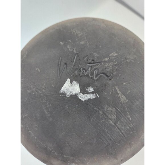 Vintage Artist Signed Joe Winter Raku Fired Turqoise Studio Pottery Vessel - Picture 6 of 7